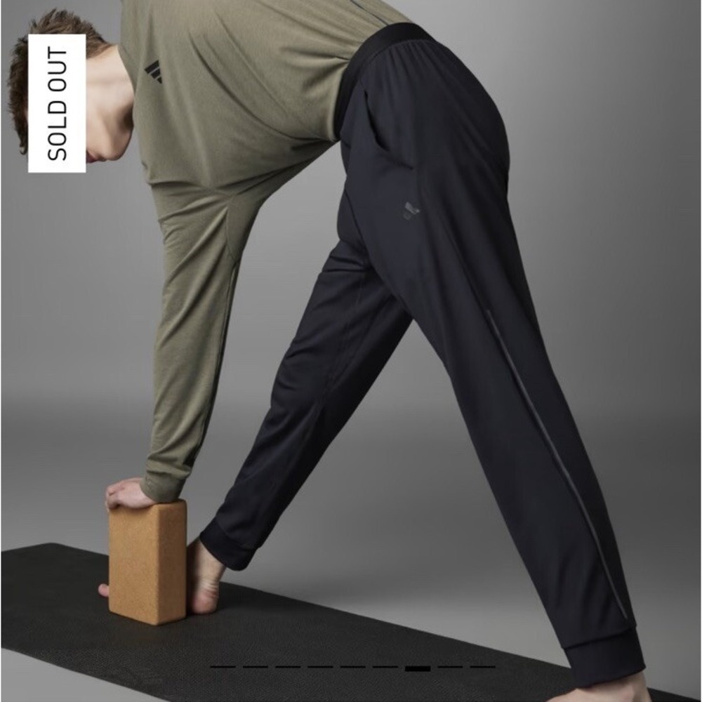 $70 NWT Adidas Aeroready Training Yoga Black Pants Men's Size Large Black HZ6319 - Picture 3 of 15
